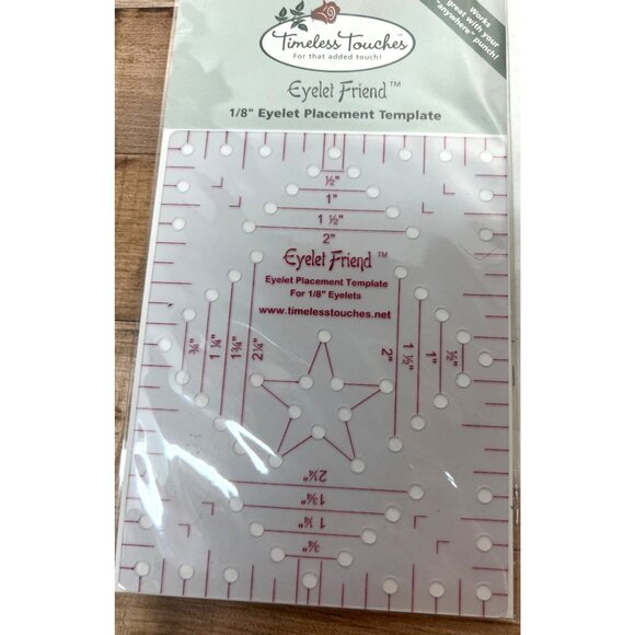 Timeless Touches Eyelet Friend 1/8" Eyelet Placement Template Tool For Crafting - Picture 1 of 4